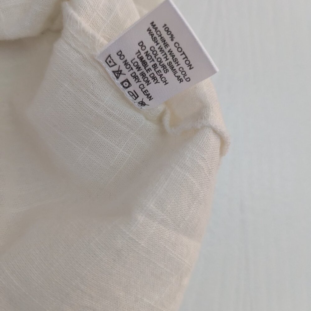 Able Cream Linen look Button Down Blouse - Picture 4 of 5